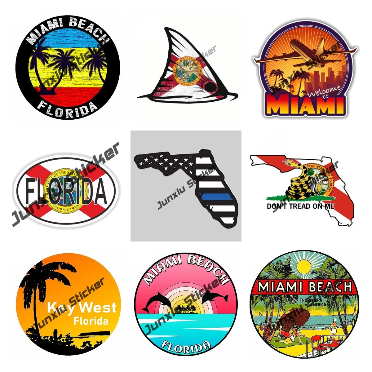 Laptop Accessories Logo - Creative Florida Flag Sticker Vinyl Decal
