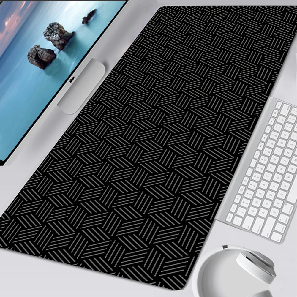 Laptop Accessories For Protection - Laptop Black Mouse Pad Simple Hexagon