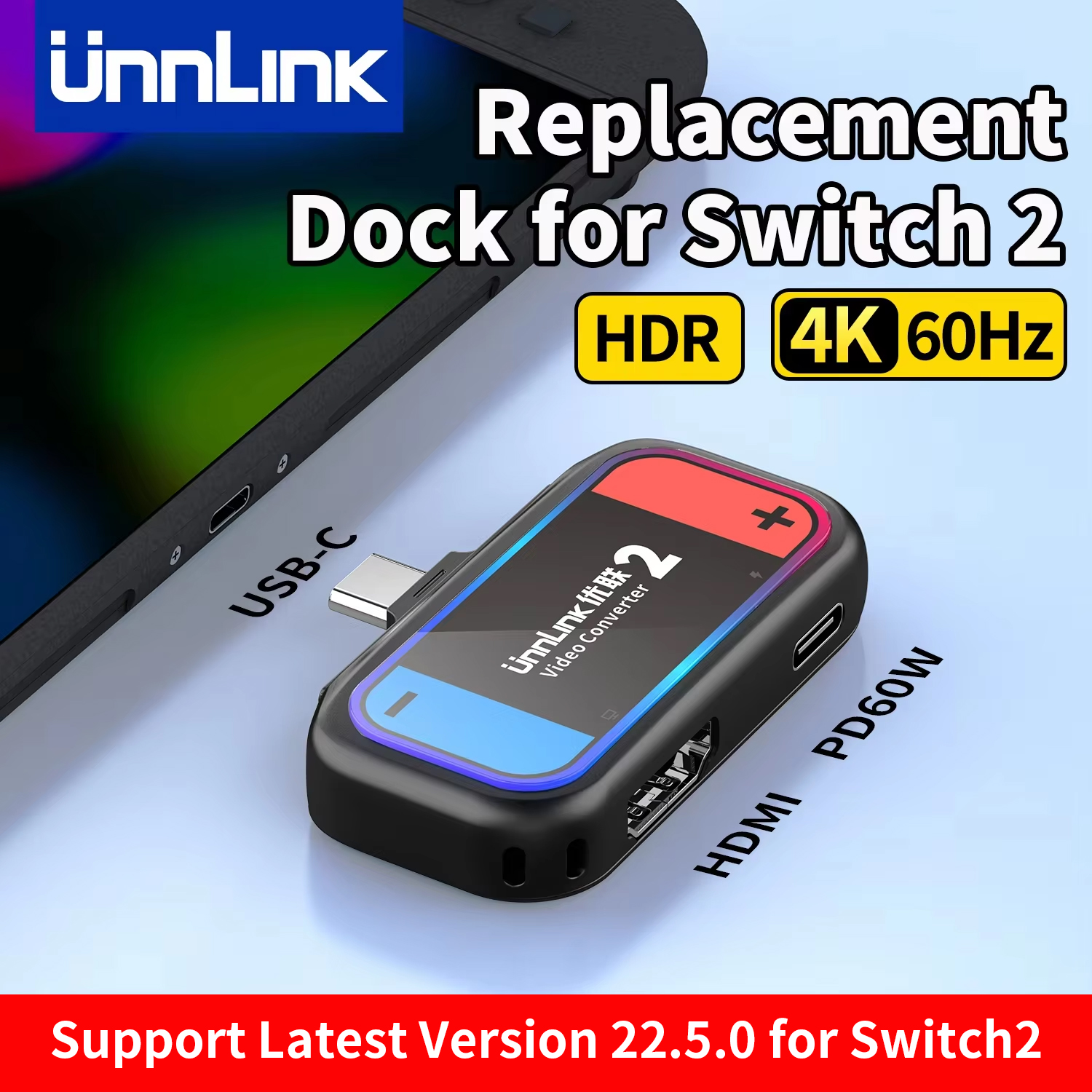 Usb C Docking Hub - Unnlink Portable Docking Station for Nintendo