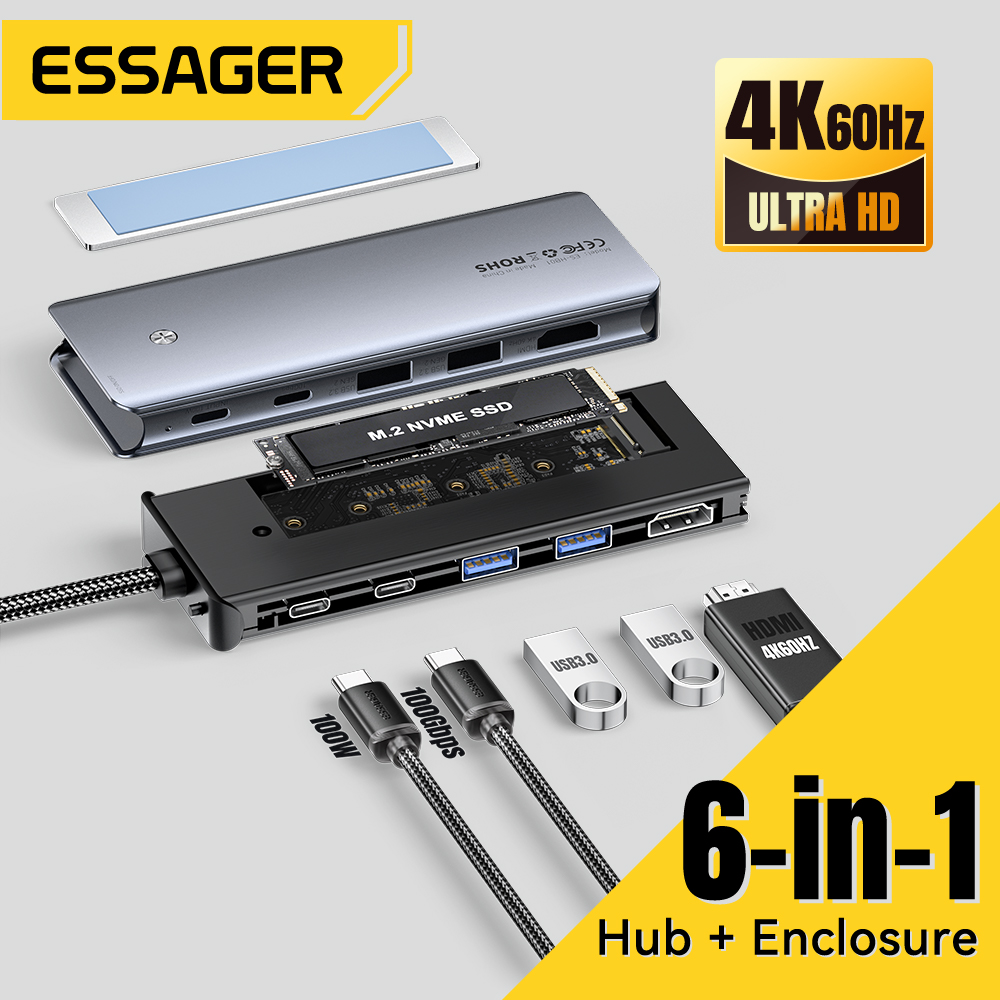 Usb C Docking Hub - Essager USB C Hub With M.2