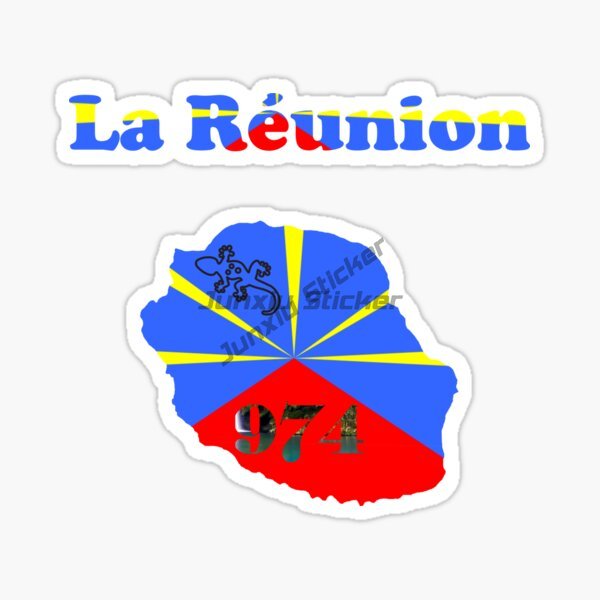 Reunion Island Flag Car Sticke - Laptop Accessories Logo ulasan dan harga