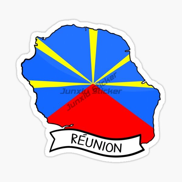 Reunion Island Flag Car Sticke - Laptop Accessories Logo ulasan dan harga