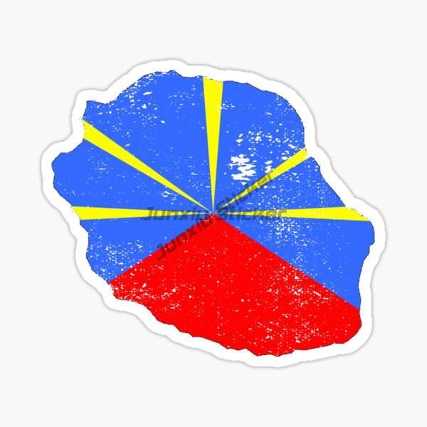 Reunion Island Flag Car Sticke - Laptop Accessories Logo ulasan dan harga
