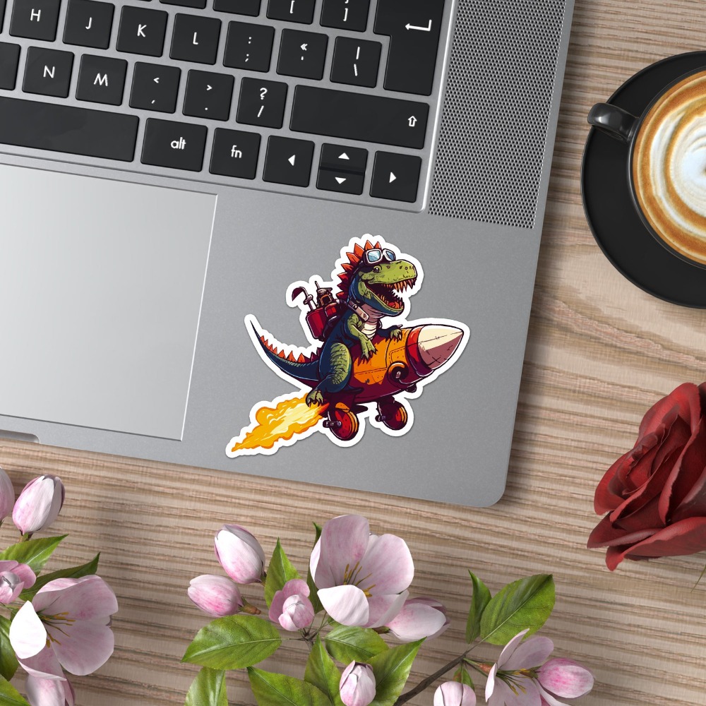 Dinosaur On Rocket Unique Must - Laptop Accessories To Have ulasan dan harga