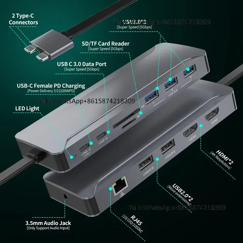 Hot Selling Dual Display Scree - Usb C Docking Hub ulasan dan harga