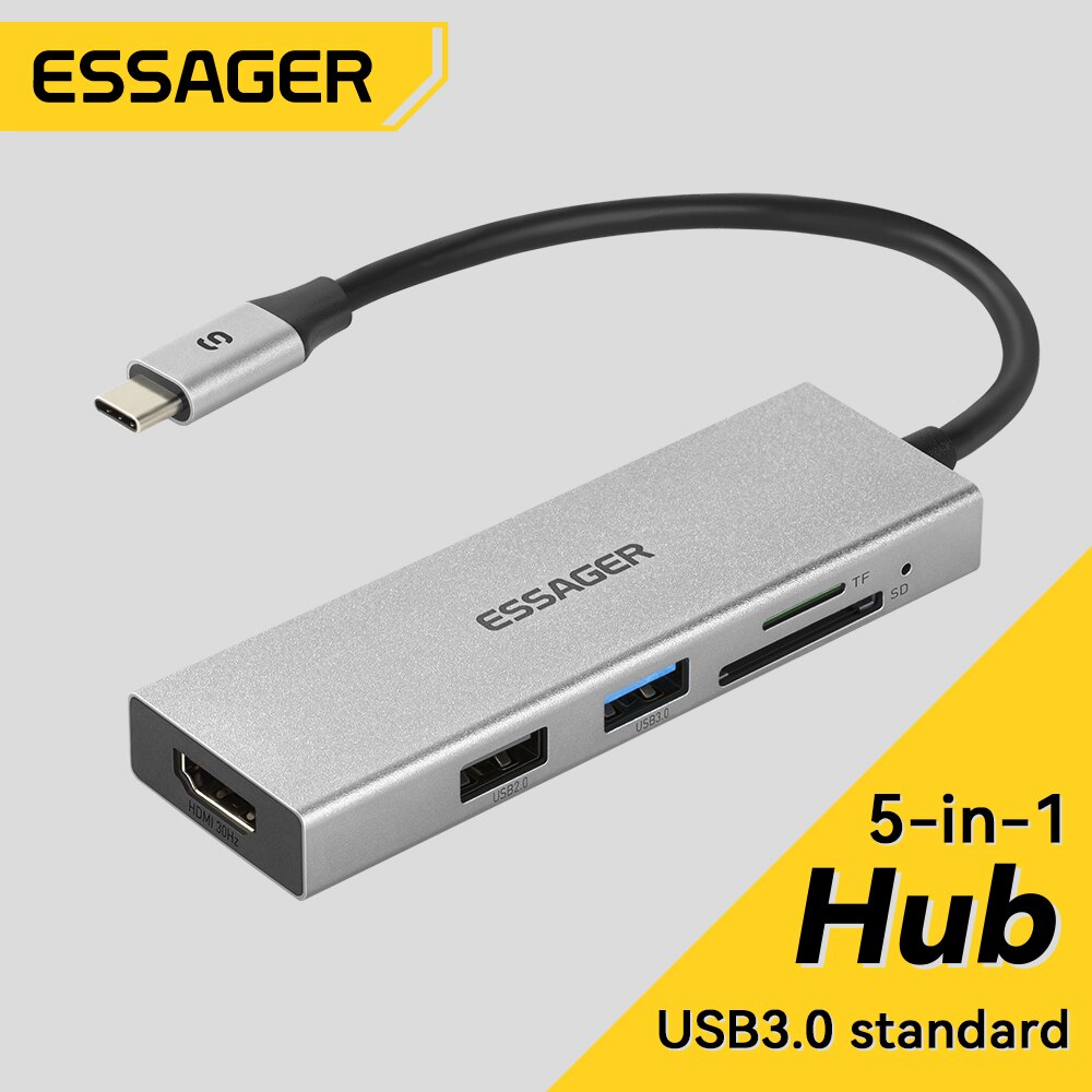 Essager 5 in 1 USB C HUB HDMI- - Usb C Docking Hub ulasan dan harga