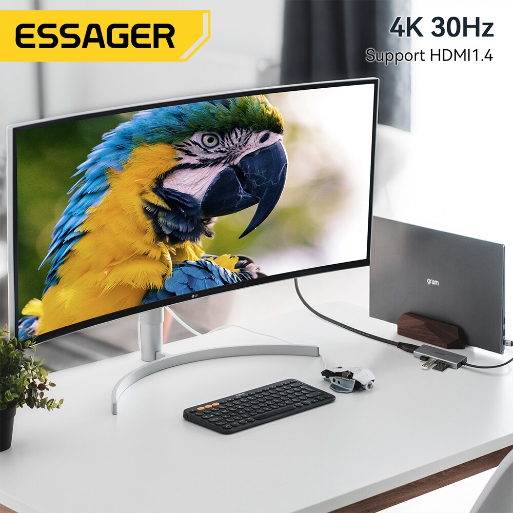 Essager 5 in 1 USB C HUB HDMI- - Usb C Docking Hub ulasan dan harga