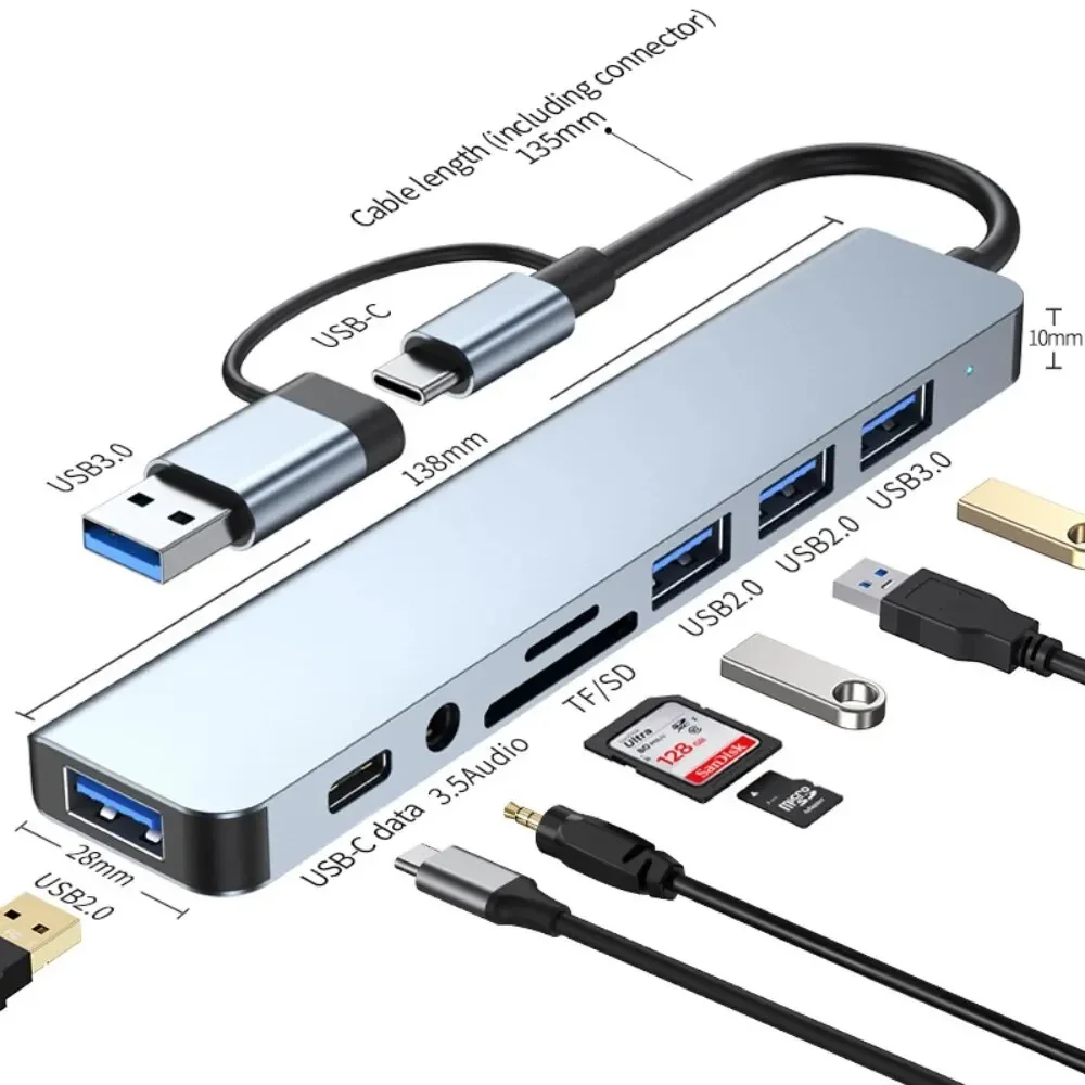 8 In 2 USB-C Hub With 3.0 SD/T - Usb C Docking Hub ulasan dan harga