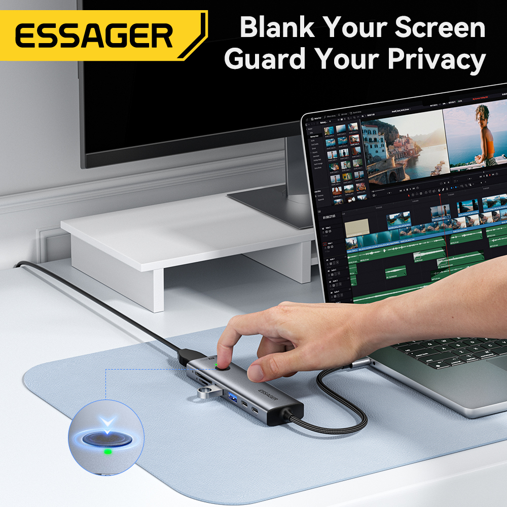 Essager USB C HUB 4K 7-in-1 Ty - Usb C Docking Hub ulasan dan harga